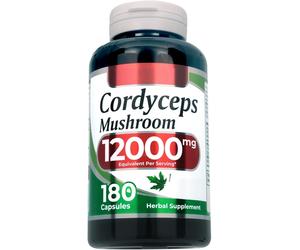 Cordyceps 12000mg Per 3 Capsule - 180 Capsule Polysaccaridi Senza Conservanti