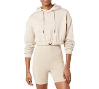 Core 10 Felpa con Cappuccio Morbidissima Corta in Vita Donna, Grigio Talpa, L