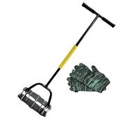 Core Aerator Lawn Tool | Strumento Manuale per Smuovere il Terreno,Spring-Loaded Design Aerator for Lawns with 17 Steel Spikes,per Manutenzione del Prato, Giardinaggio e Aerazione del Terreno