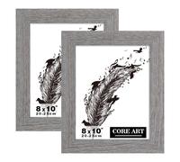 CORE ART 8x10 Bilderrahmen, handgefertigt, Holz, rustikales Grau, 2er-Set, hochaufl sendes, halbgeh rtetes Glas, Wand- oder Tischdisplay