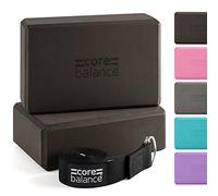 Core Balance Set di Blocchi Yoga in Schiuma e Cintura - Mattoncini di Supporto Ad Alta Densità e Cintura con Fibbia Ad Anello D in Cotone D Gratuita, Resistenti e Leggeri - Disponibili in 5 Colori