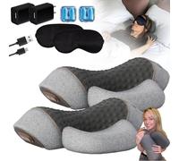 Core Hero 3-In-1 Neck Massage Pillow, Neck Cervical Traction Pillow, Massage Neck Pillow, Neck And Shoulder Massager with Heat, Naturally Relieve Neck Pain, Stiffness, Bulging Disc, Neckhumps (2PCS-3)