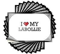 Core Saying - Decalcomanie estetiche, design carino per notebook comfort, bottiglia rimovibile in vinile I Love My Labollie, 6 x 9 cm