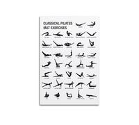 Core Strength Workout Poster, Fundamental Pilates Poses Chart, Educational Fitness Art for Exercise Room, Studio(Framed,12x18inch(30x45cm))