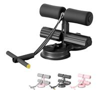 Core Trainer professionale regolabile - Barra for addominali con doppia ventosa e fascia di resistenza, trainer addominale portatile (adatto for palestra domestica) (rosa, nero, grigio)(Black)
