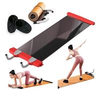 Core Training Slide Board - Tappetino per allenamento addominale, ideale per esercizi per gambe, allenamento con plank, pattinaggio e hockey su ghiaccio, 140 cm, rosso