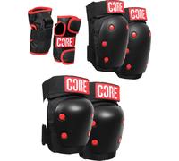 Core Triplo Protezione Set Nero Stunt Scooter, Trick Motorino, Skateboard