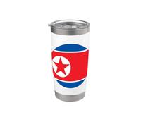 Corea del Nord Bandiera Circle Bicchiere termico in acciaio inox doppia parete