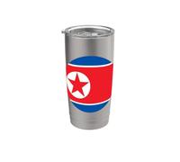 Corea del Nord Bandiera Circle Bicchiere termico in acciaio inox doppia parete