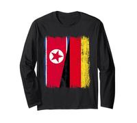 Corea del Nord Germania Mezza Bandiera Corea del Nord Maglia Tedesca Maglia a Manica