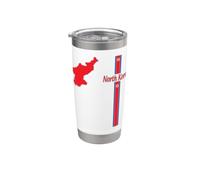 Corea del Nord, mappa, silhouette, bandiera, strisce, orgoglio gra Bicchiere termico in acciaio inox doppia parete