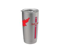 Corea del Nord, mappa, silhouette, bandiera, strisce, orgoglio gra Bicchiere termico in acciaio inox doppia parete