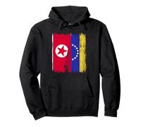 Corea del Nord Venezuela Half Flag Maglia venezuelana coreana Felpa con Cappuccio