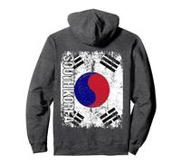 Corea del Sud Bandiera Uomini Donne Bambini Corea Felpa con Cappuccio, Unisex per Adulti, Grigio Scuro, XL