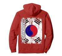 Corea del Sud Bandiera Uomini Donne Bambini Corea Felpa con Cappuccio, Unisex per Adulti, Rosso, M
