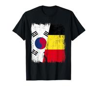 Corea del Sud Belgio Mezza Bandiera Sud Corea Belga Jersey Maglietta