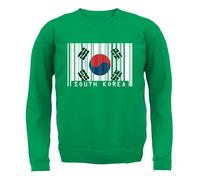 Corea Del Sud Codice a Barre Bandiera - Bambini Felpa/Maglione - Paese Love Live