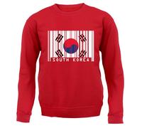 Corea Del Sud Codice a Barre Bandiera - Bambini Felpa/Maglione - Paese Love Live