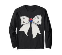 Corea del Sud Corea del Sud Orgoglio Bandiera Ragazza Coquette Bow Ribbon Maglia a Manica
