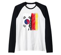 Corea del Sud Germania Mezza Bandiera Corea del Sud Patrimon Maglia con Maniche Raglan