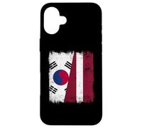 Corea del Sud Lettonia Mezza bandiera Sud Corea Lettone Patrimonio Custodia per iPhone 16 Plus