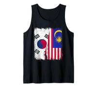 Corea del Sud Malesia Mezza Bandiera Patrimonio malese Coreano Canotta