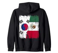 Corea del Sud Messico Mezza Bandiera Sud Corea del Messico Pat Felpa con Cappuccio