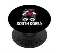Corea del Sud Ragazza Disordinato Capelli Panino Orgoglioso Donne sudcoreane PopSockets PopGrip Adesivo