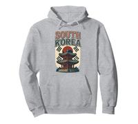 Corea del Sud Tempio Bandiera Viaggi Illustrazione Arte Felpa con Cappuccio