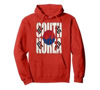 Corea del Sud Testo Distressed Bandiera Stile Vintage Felpa con Cappuccio