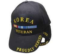 Corea Guerra Veterano Proudly Served Ricamato Cappello Nero Cotone