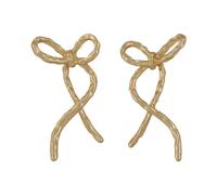 Coreano Bowknot Studs Orecchini Per Le Donne Dolce Fresco Hollow Ribbon Archi Ear Studs Oro Argento Colore Gioielli di Nozze