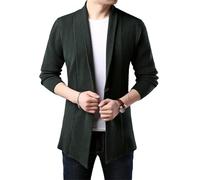 Coreano Cardigan Uomini Maglione Lana Casual Lungo Slim Fit Cappotti Giapponese Giacca, EN8, S