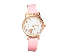 Coreano Casual Fashion Design Quarzo Trendy Ladies White Cat Watch Ultime Donne Guarda Orologi per Anziani, rosa, misura unica