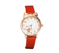 Coreano Casual Fashion Design Quarzo Trendy Ladies White Cat Watch Ultime Orologio da Donna Facile Leggere Orologi per Uomo, Rosso, misura unica