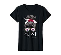 Coreano Dea Ragazza Disordinato Capelli Panino Divertente Corea del Sud Donne Maglietta