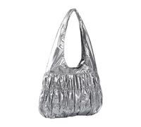 Coreano di Colore Solido Pieghettato Sacchetto di Modo Ascellare Borsa Delicata Texture Morbida Borsa A Spalla Per Le Donne Girs Borsa, Argento, One Size