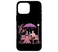 Coreano Dramma Coppia Rosa Cherry Blossom Scena Kdrama Amante Custodia per iPhone 16 Pro Max