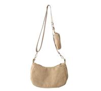 Coreano Elegante E Pratico Tinta Unita Spalla Ascellare Borsa A Tracolla In Velluto A Coste Con Cerniera Borsa A Tracolla Con La Borsa Della Moneta Per Le Donne Vell, cachi, One Size