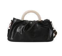 Coreano Messenger Bag Per Le Donne Elegante Perla Borsa A Tracolla In Pelle DELL'UNITÀ di elaborazione Increspato Crossbody Shopping Coreano Messenger Per Le Donne Della Spalla Della, Nero , One Size