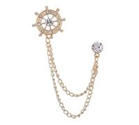 Coreano Metallo Timone Strass Spilla Nappa Catena Spilla da Uomo Camicia Distintivo Cappotto Corpetto Gioielli Femminili per Le Donne Accessori