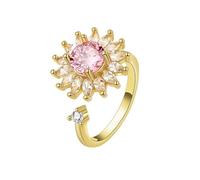 Coreano Moda Personalità Gioielli Creativo Running Bead Anello Oro Vari Fiori Filatura Anello Donna Semplice Anello X3UD Pratico