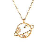 Coreano Moda Zircone Hollow Planet Universe Pendente Della Collana Per Le Donne di Fascino Del Choker Della Catena Del Collo Dei Monili di Cerimonia Nuziale Delle Ragazze del Regalo Attractive and fas