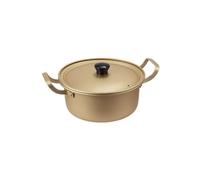 Coreano oro giallo alluminio instant noodle pot con coperchio e orecchie pratiche -20cm