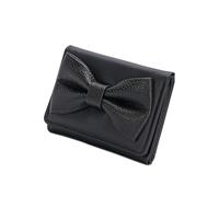 Coreano Stili Breve Portafoglio Titolare della Carta Triufold Wallet PU Coin Pelle Modifica Elegante Per Giornaliero Triufold Elegante Cuoio Cambio Soldi, Nero , Mass Beauty