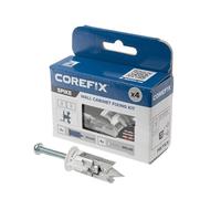 Corefix Kit di montaggio per armadietti a punta, confezione da 4 - fissaggi in cartongesso resistenti per armadi da cucina e mobili da bagno. Facile da installare senza trapano, adatto per tutti i