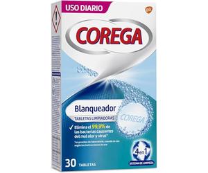 Corega Blanqueador 30 Tabletas Limpiad