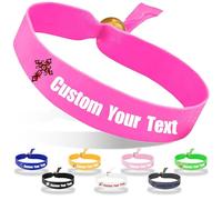 Coregiftr Custom Personalized Adjustable Cloth Wristbands - Disposable Polyester Wristband - Perfect for Events, Concerts, Clubs & Parties