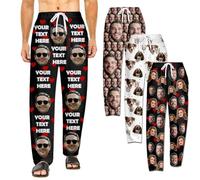 Coregiftr Pantaloni Pigiama Personalizzato con Foto Pantaloni del Pigiama Uomo/Donna Personalizzati, Regali di San Valentino