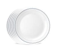 Corelle Set di 6 piatti da 26 cm, in vetro Vitrelle a triplo strato, piatti rotondi leggeri, resistenti a scheggiature e graffi, adatti al microonde e alla lavastoviglie, stile caspian